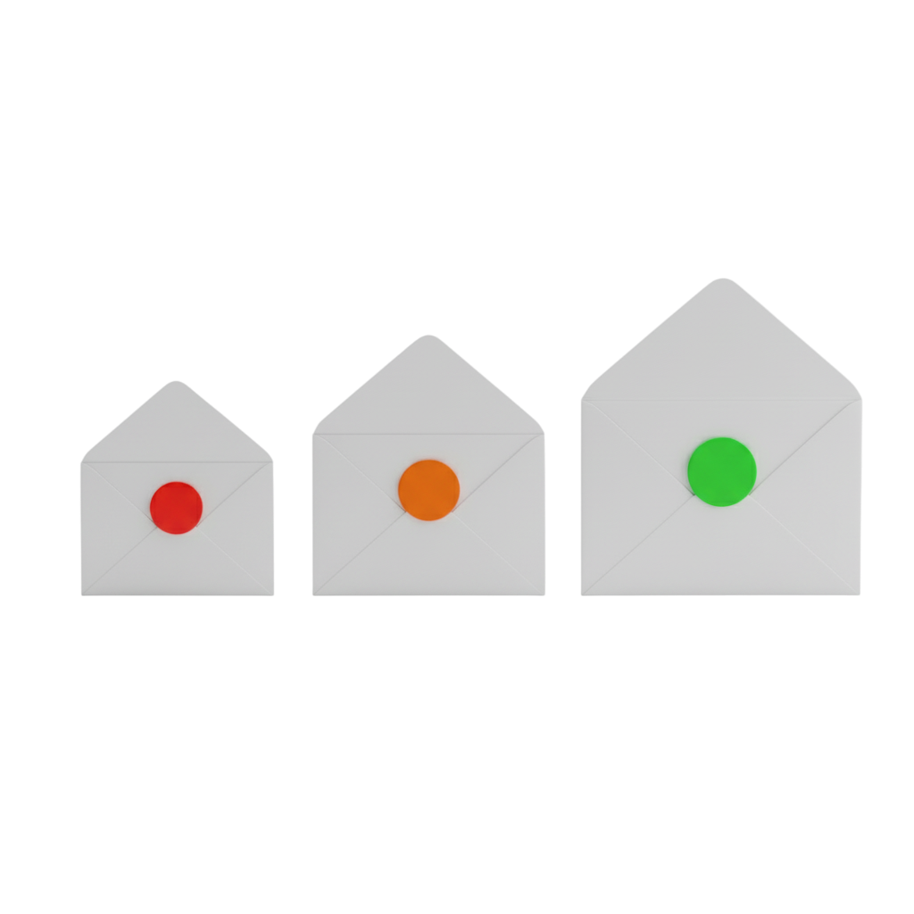 مستويات الأظرف الملونة